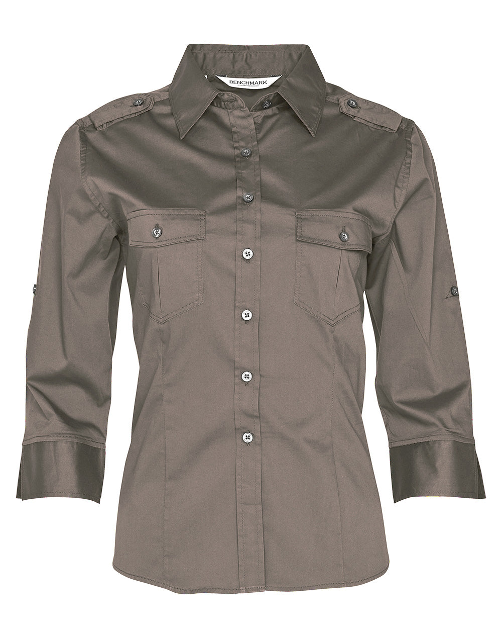 Ladies 3/4 Sleeve Military Shirt - M8913