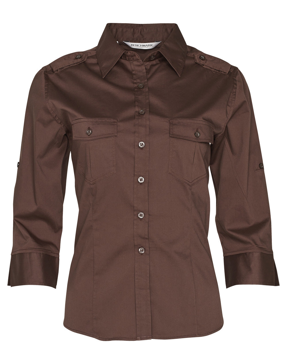 Ladies 3/4 Sleeve Military Shirt - M8913