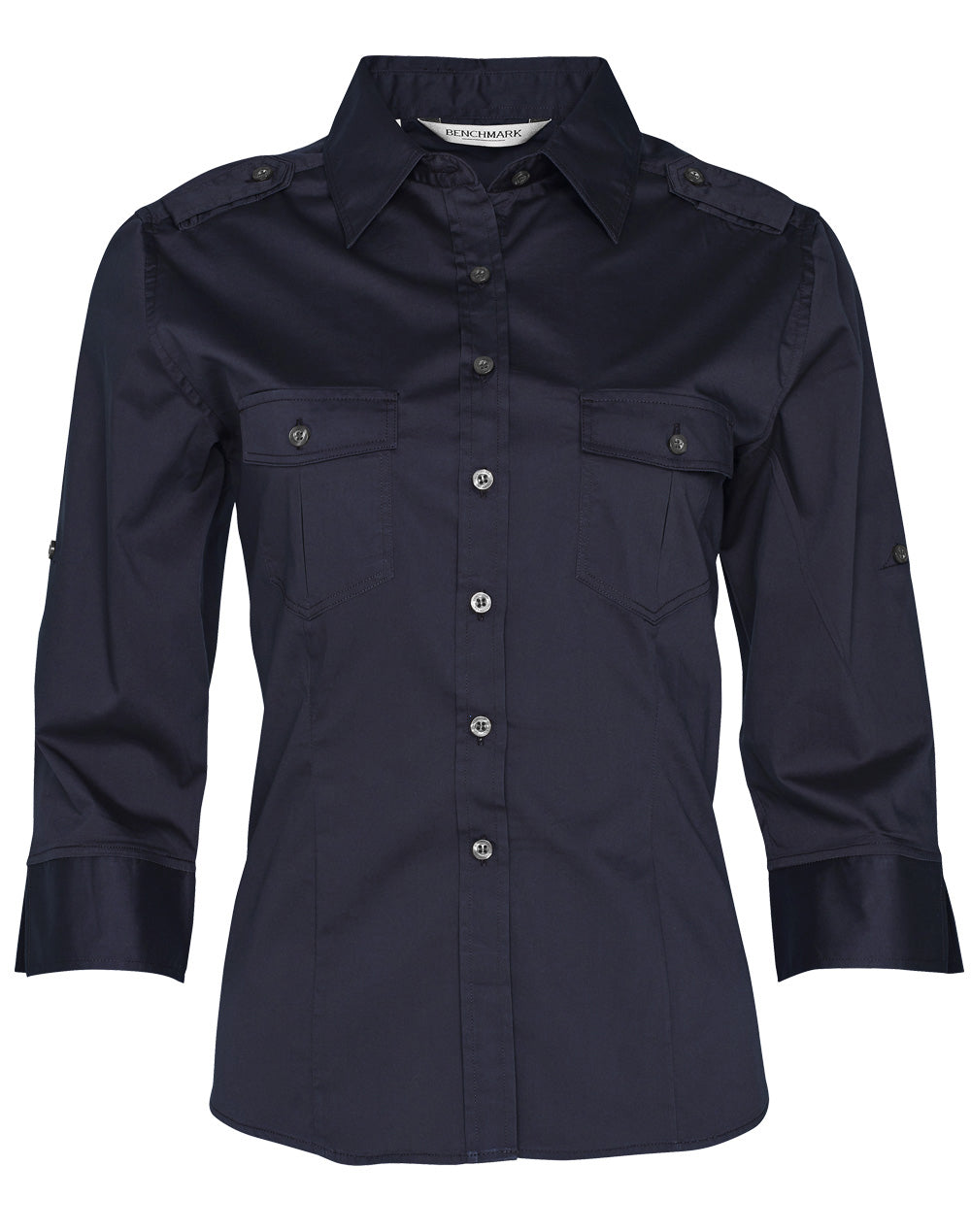 Ladies 3/4 Sleeve Military Shirt - M8913