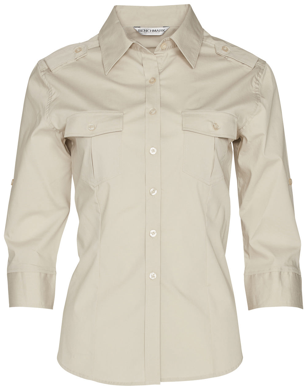 Ladies 3/4 Sleeve Military Shirt - M8913