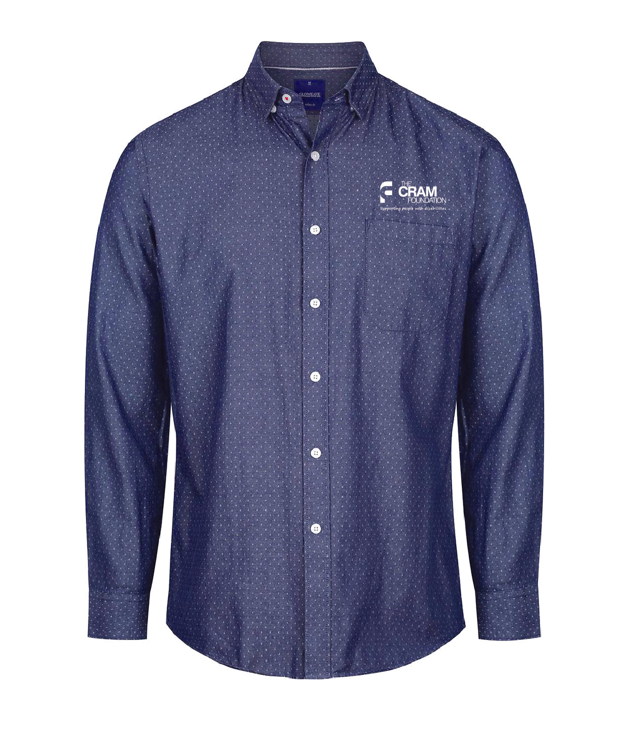 Managers Range - The Cram Foundation Polka Dot Dobby Mens Long Sleeve Shirt 1714HL