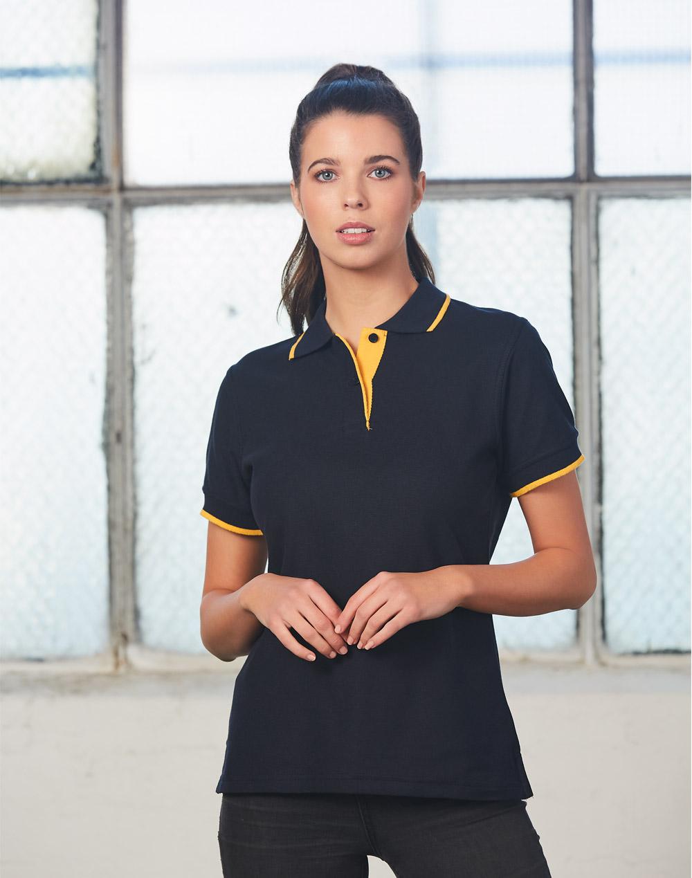 Ladies Contrast Poly/Cotton Short Sleeve Polo - PS48A