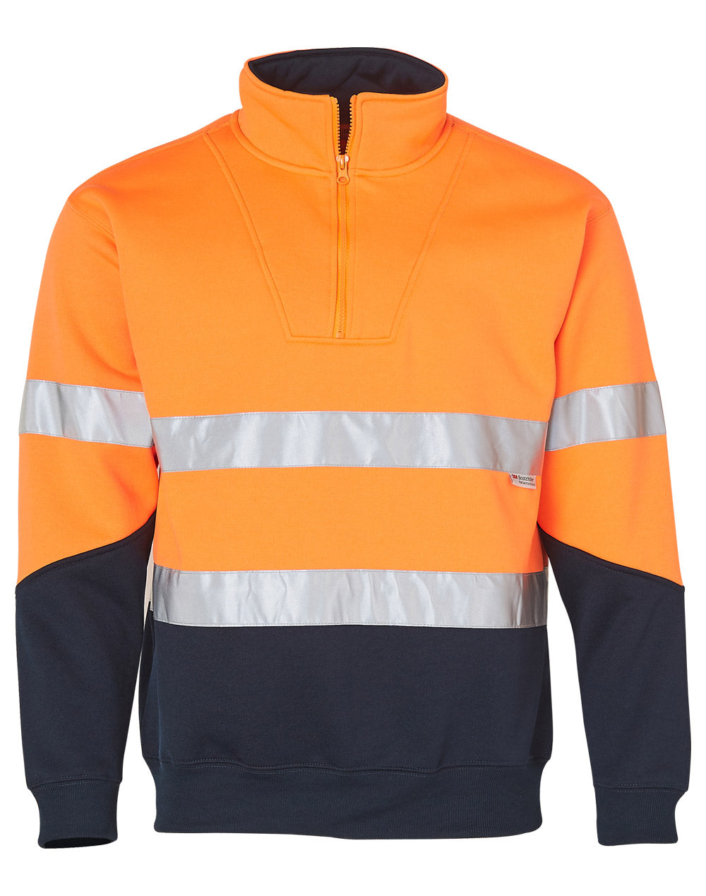 Hi Vis Long Sleeve Fleecy Sweat w/ Collar - SW14