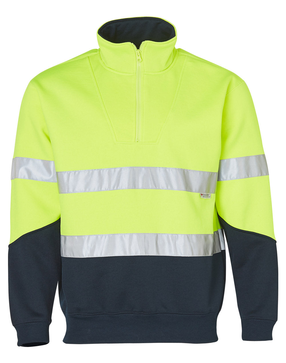 Hi Vis Long Sleeve Fleecy Sweat w/ Collar - SW14