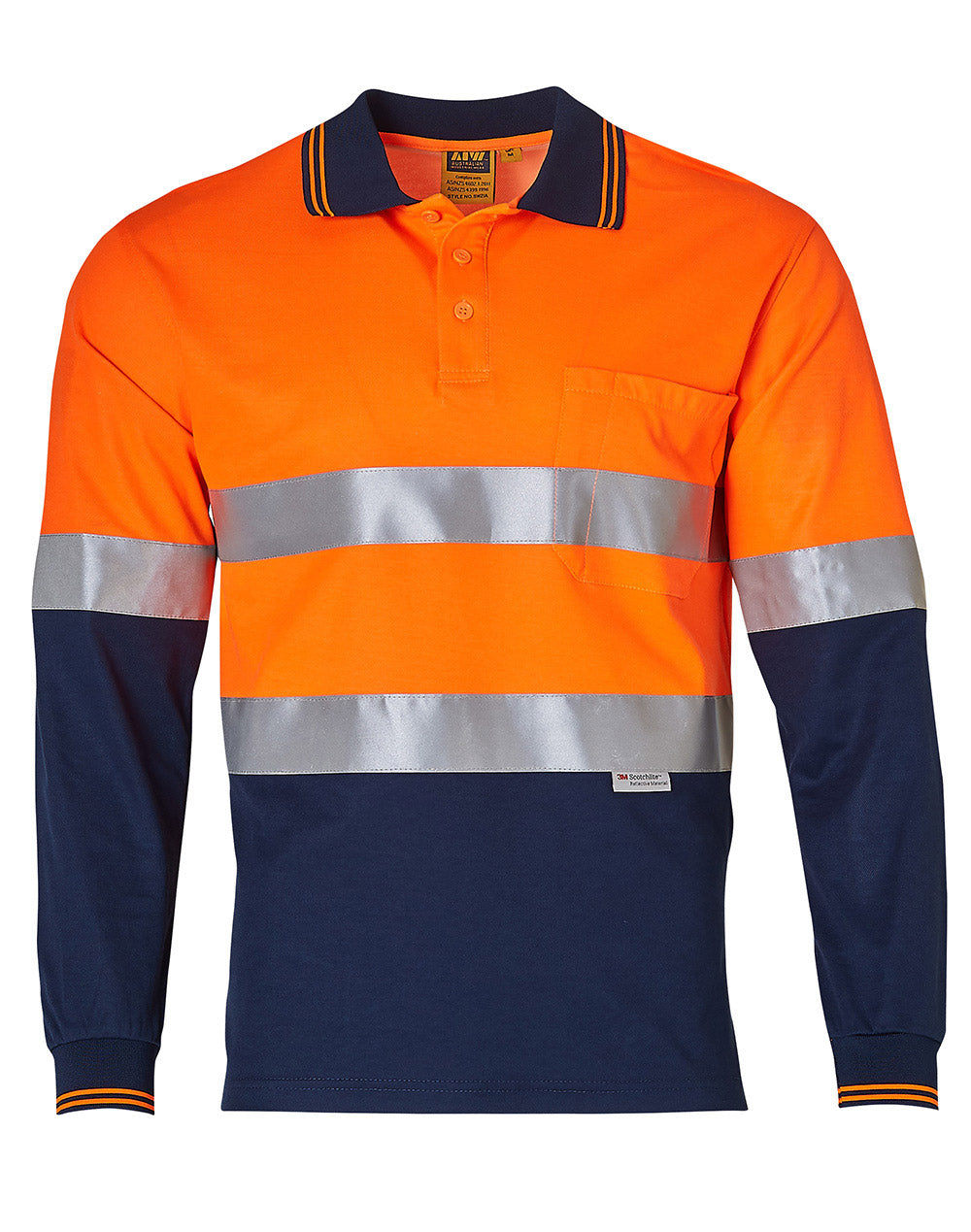 Men's TrueDry Safety Long Sleeve Polo With Tape - SW21A