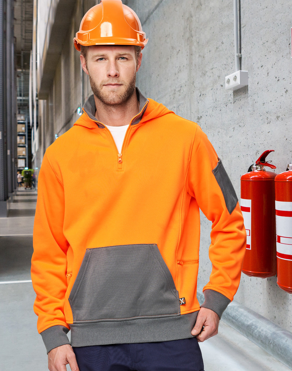 Unisex Hi Vis ¼ Zip Premium Fleece Hoodie - SW78