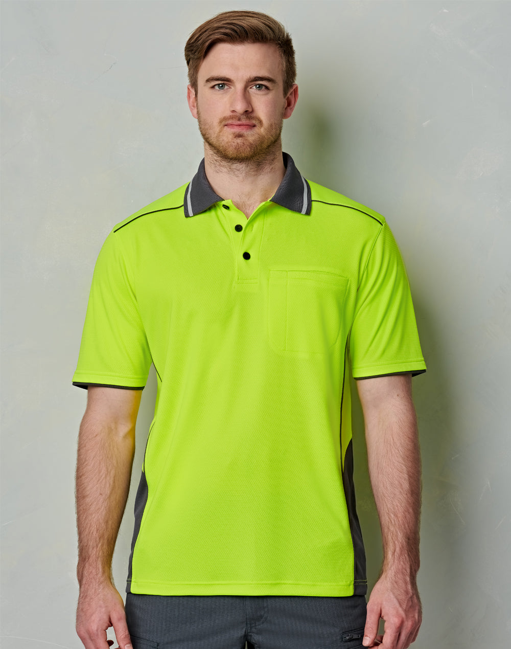 Unisex Hi-Vis Bamboo Charcoal Vented Short Sleeve Polo - SW79