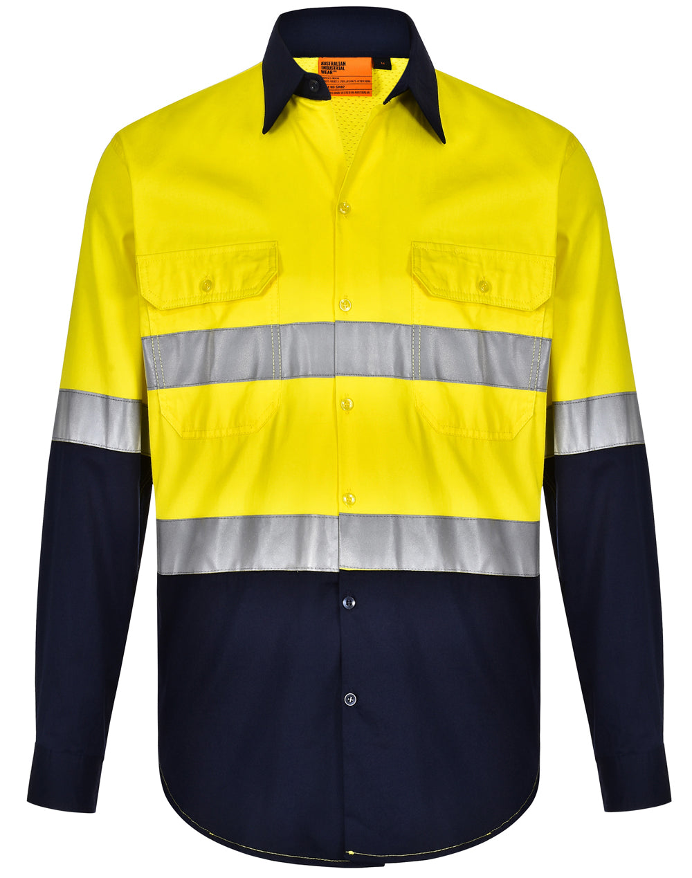 Unisex Hi Vis Cool-Breeze Safety Long Sleeve Shirt (Generic Tape) - SW82
