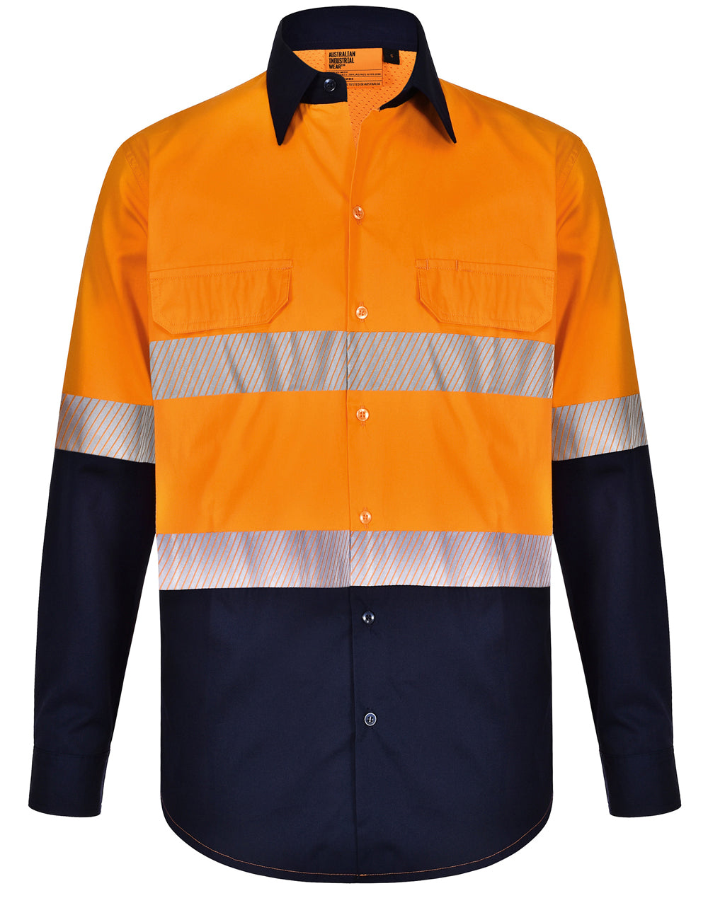 Unisex Hi Vis Cool-Breeze Safety Long Sleeve Shirt (Segmented Tape) - SW83