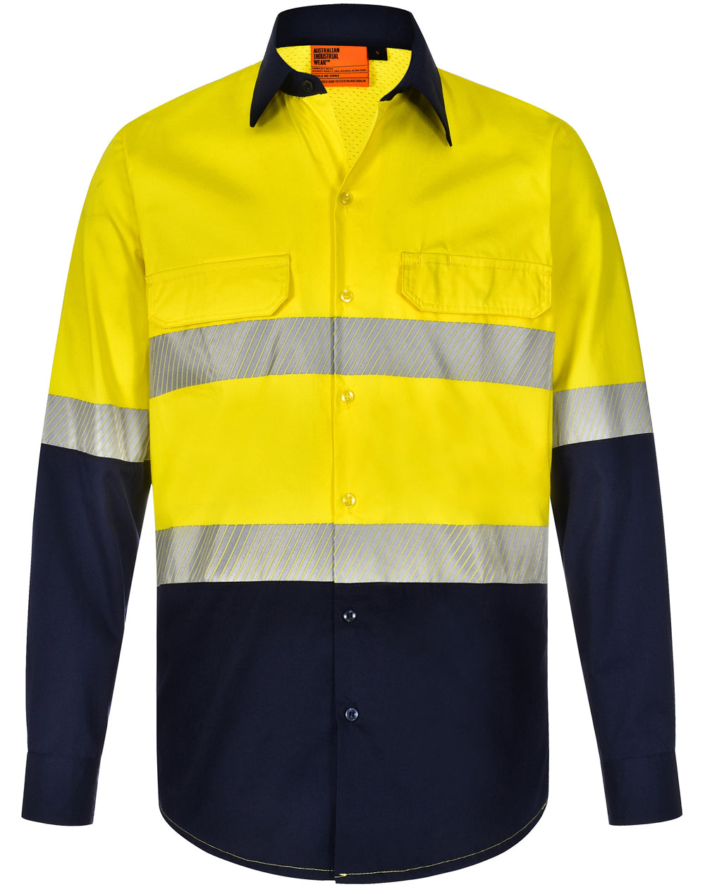 Unisex Hi Vis Cool-Breeze Safety Long Sleeve Shirt (Segmented Tape) - SW83