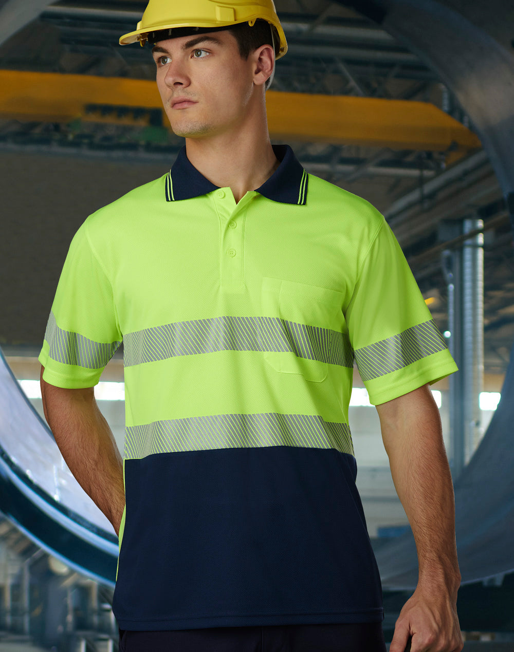 Unisex Cooldry Segmented Safety Short Sleeve Polo - SW85