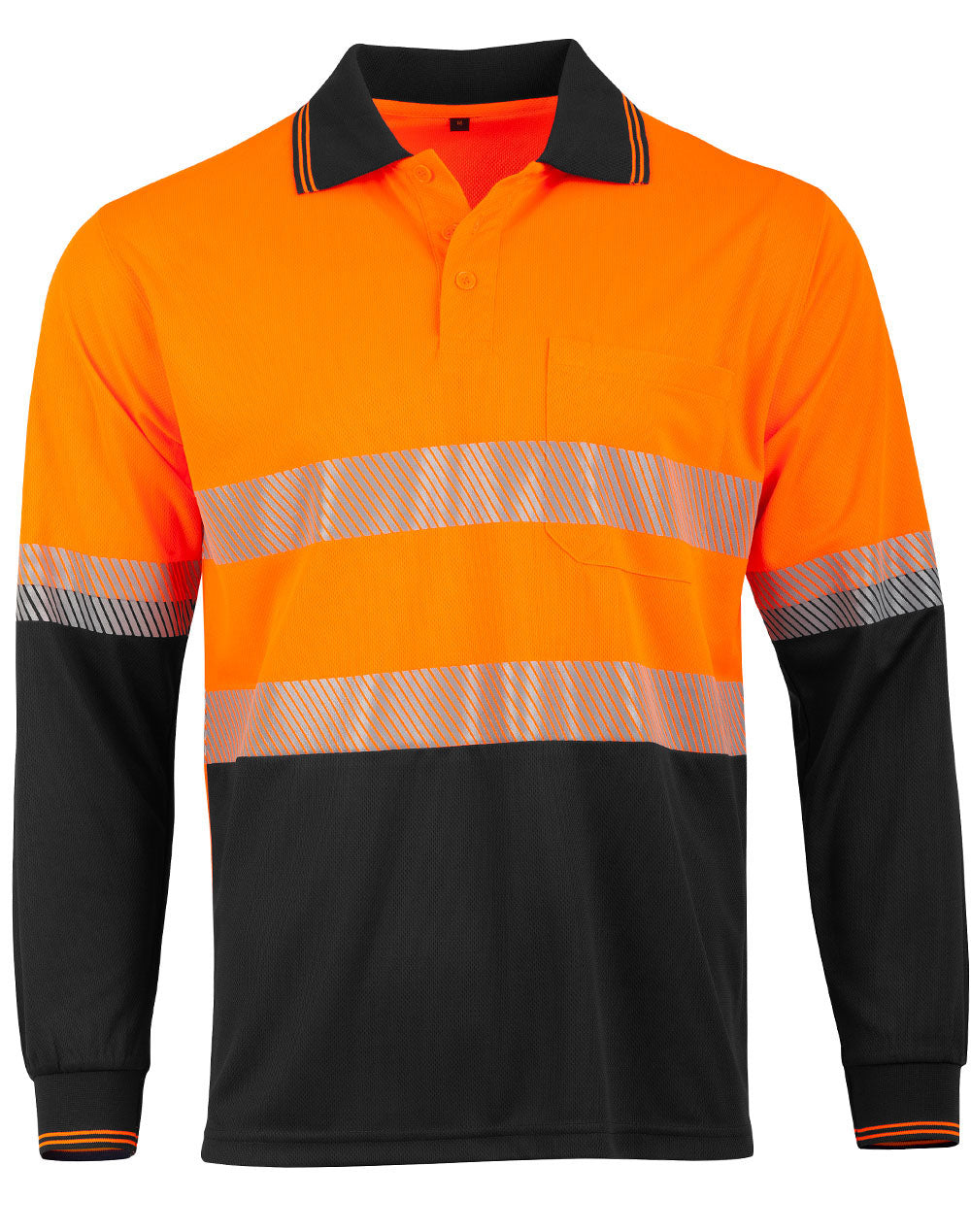 Unisex Cooldry Segmented Safety Long Sleeve Polo - SW86