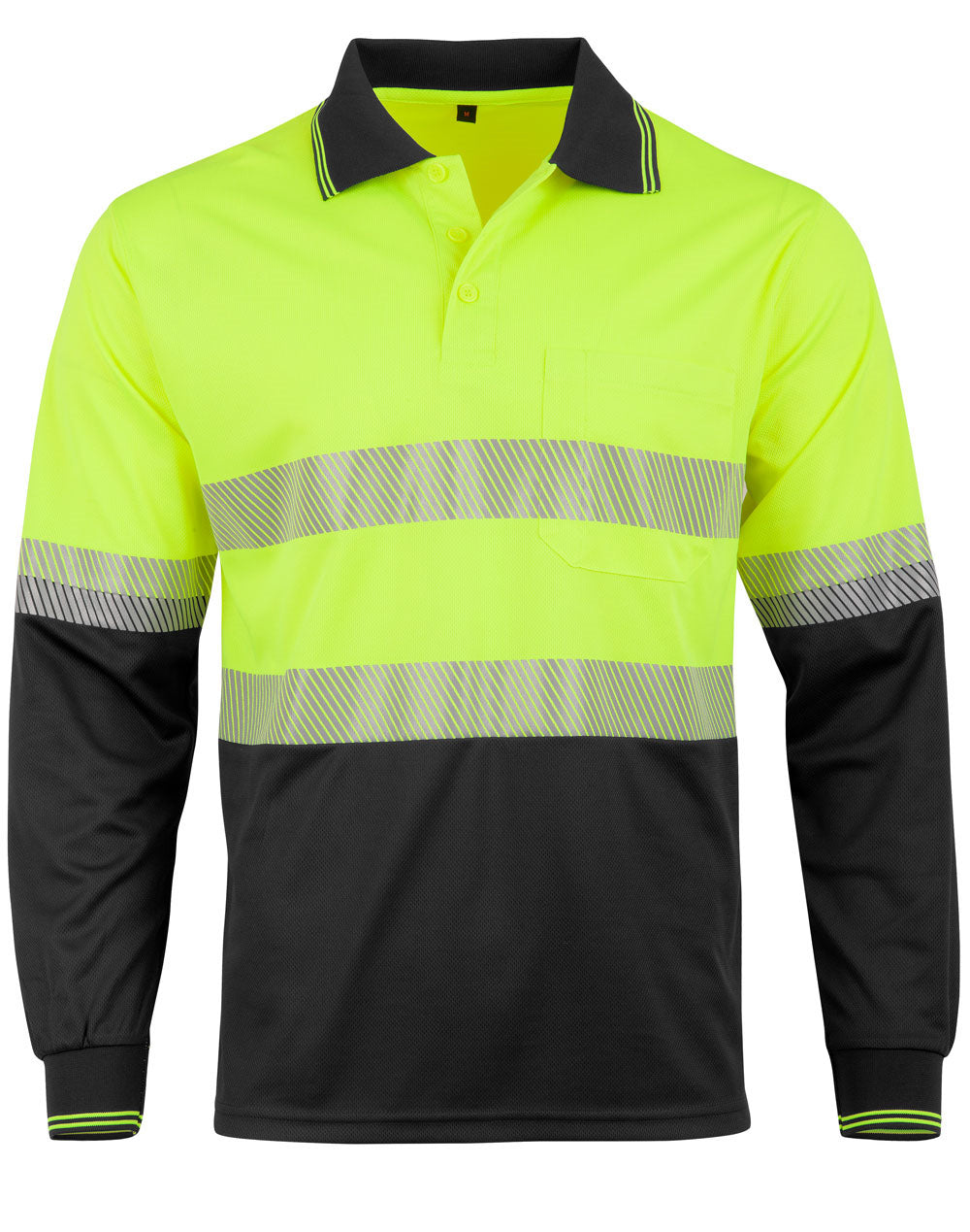 Unisex Cooldry Segmented Safety Long Sleeve Polo - SW86