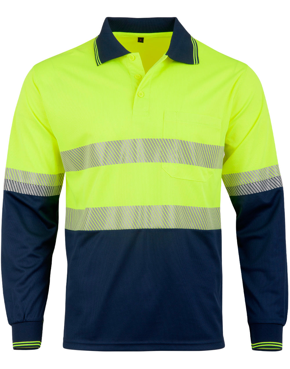 Unisex Cooldry Segmented Safety Long Sleeve Polo - SW86