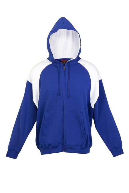 Mens Contrast Fleece Hoodie With Zip F303HZ