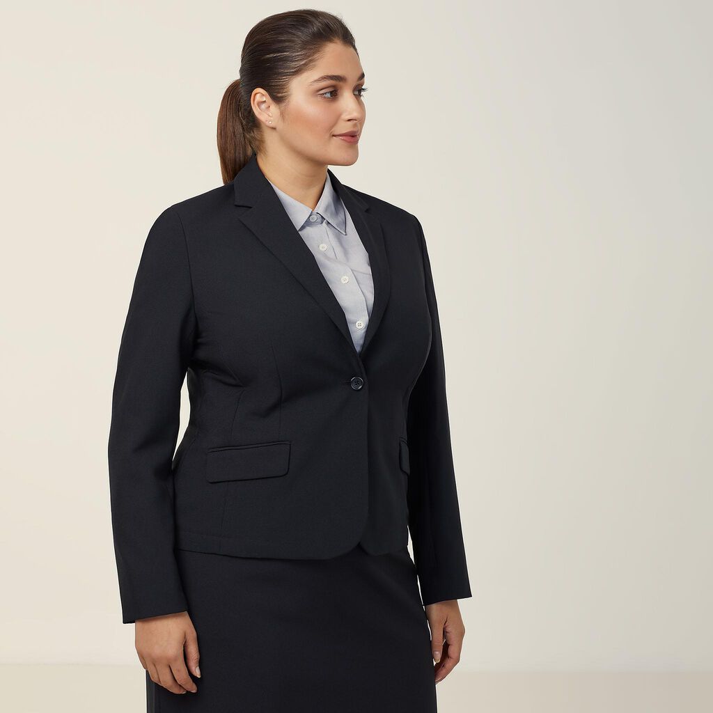 Ladies 1 Button Mid Length Jacket - CAT1E4
