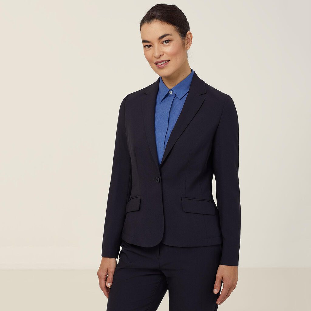 Ladies 1 Button Mid Length Jacket - CAT1E4