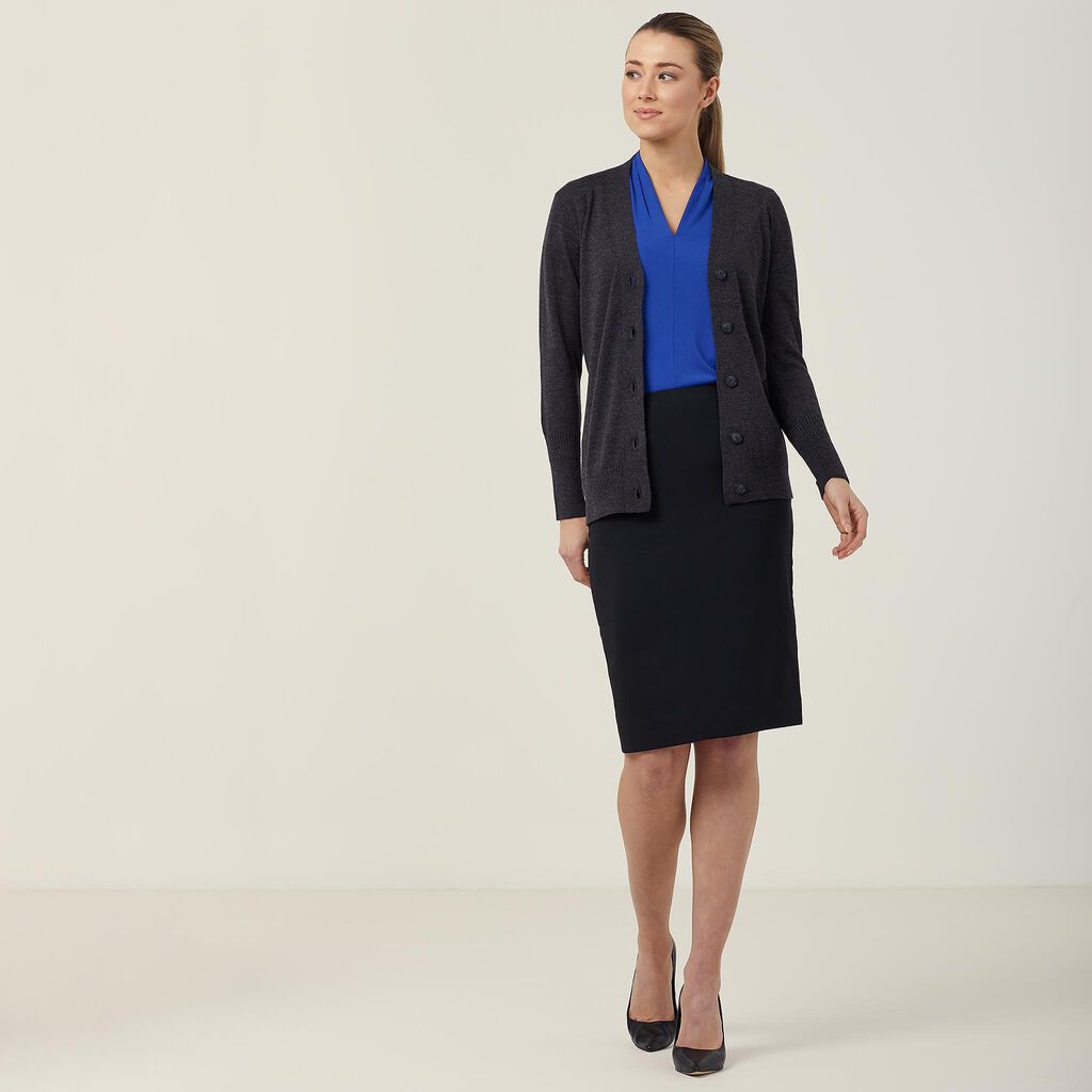 Ladies Australian Merino Wool Long Length Cardigan - CAT5B3