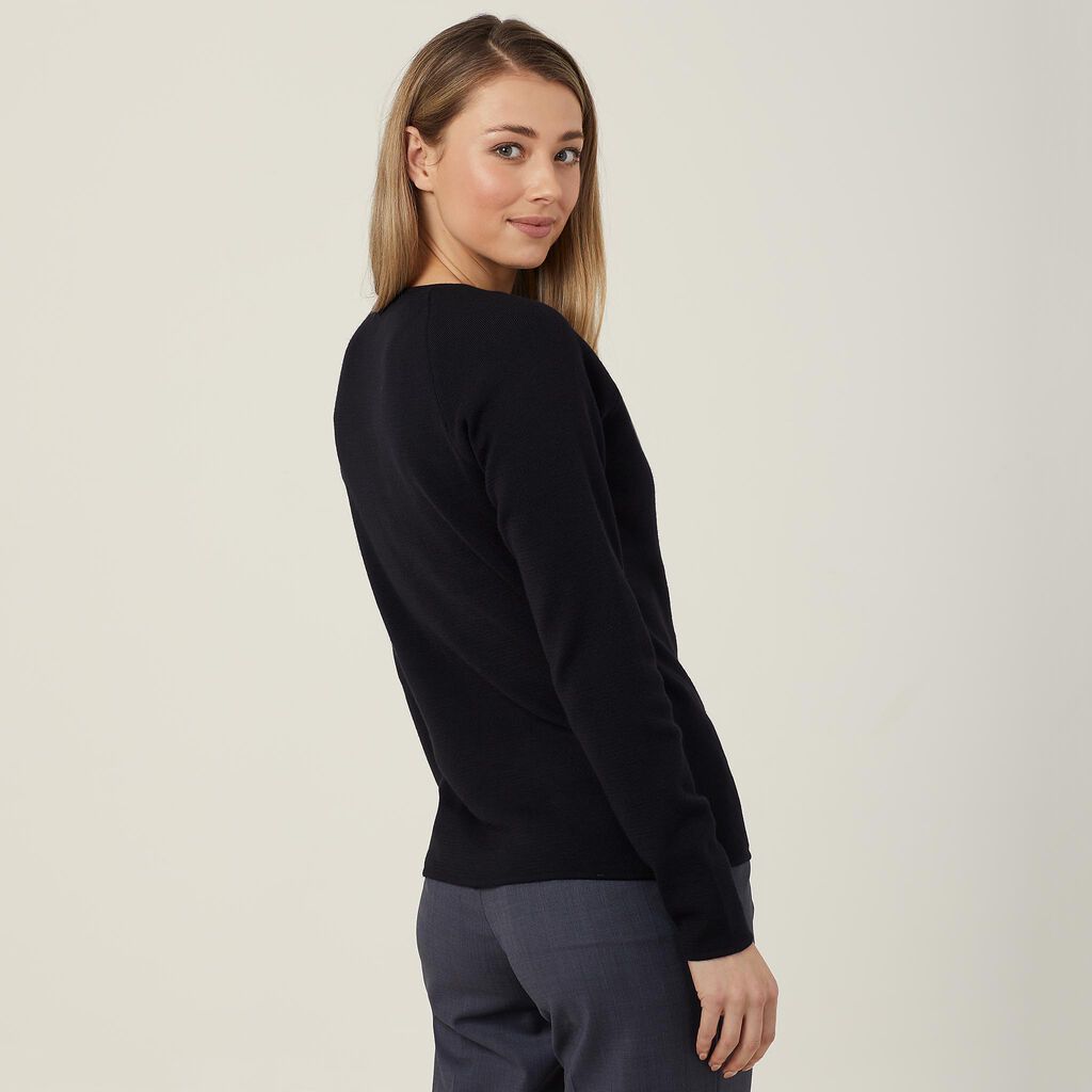 Ladies Wool Rich Angled Zip Cardigan - CAT5BF