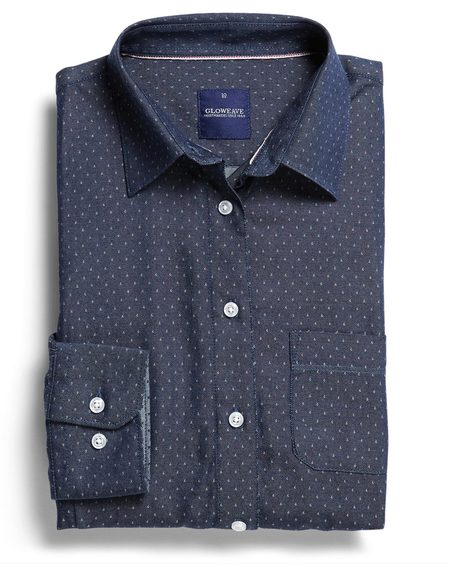Polka Dot Dobby Womens Long Sleeve Hospitality Shirt 1714WHL