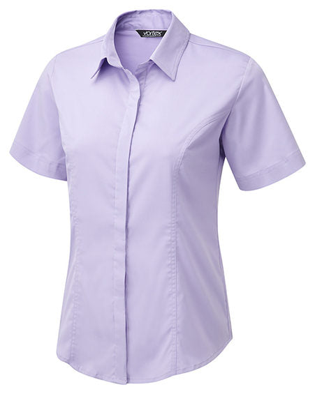 Zoe Concealed Front Stretch Blouse Short Sleeve