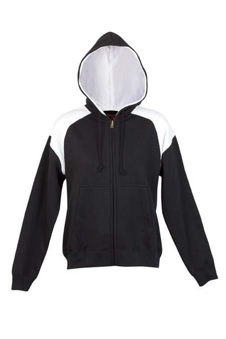 Ladies/Junior Contrast Fleece Hoodie With Zip FZ33UN