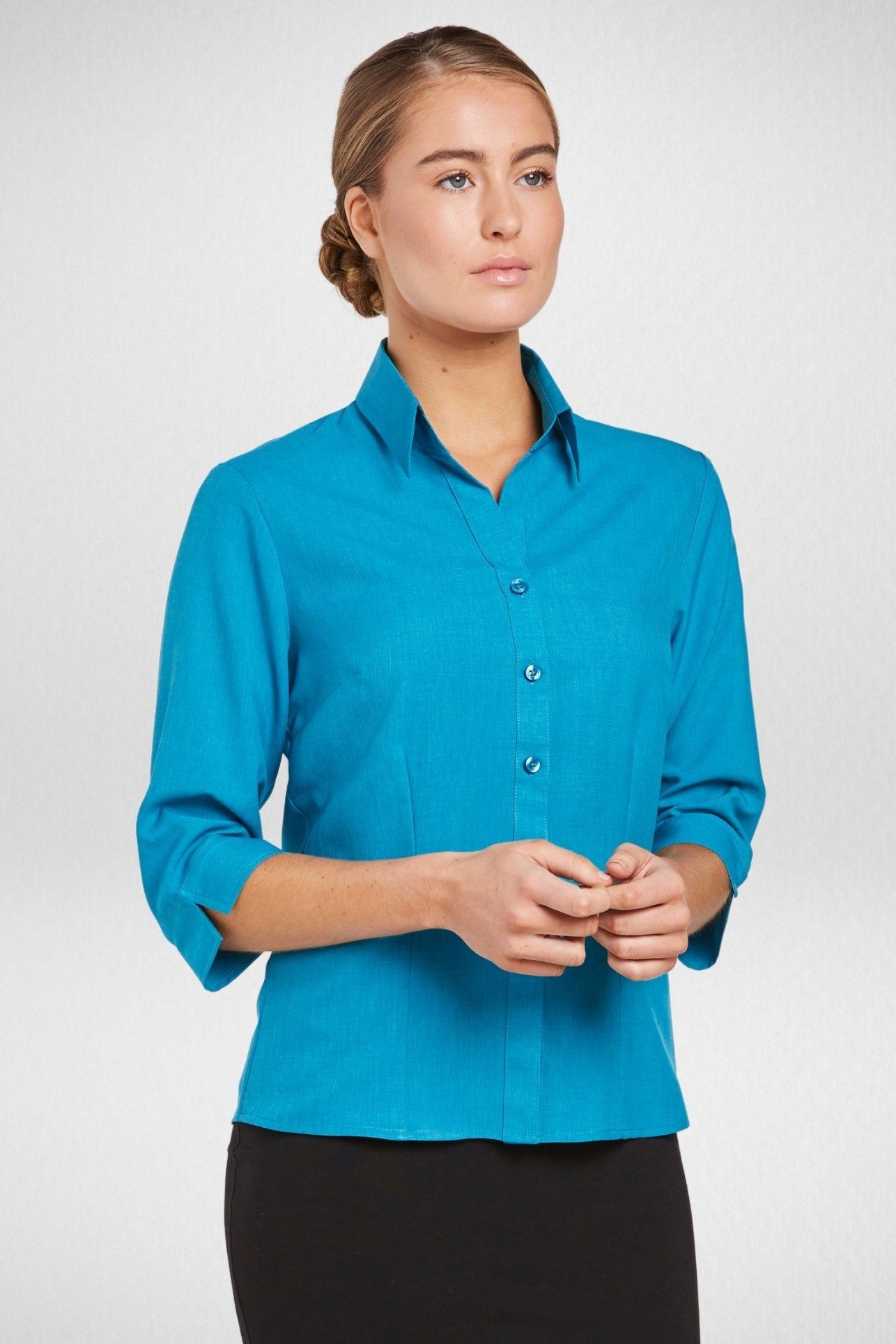 Climate Smart 3/4 Sleeve Semi Fitted Shirt - 6301Q19 (3 Colours)