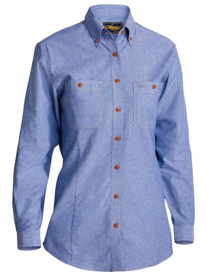 Womens Chambray Shirt Long Sleeve - B76407L