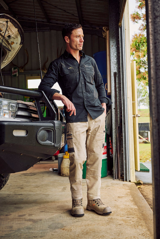 Flx & Move™ Stretch Canvas Elastic Waist Cargo Pants - BPC6338