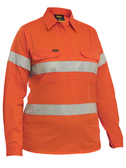Women's Taped Hi Vis Cool Lightweight Closed Front Shirt - BLC6897T