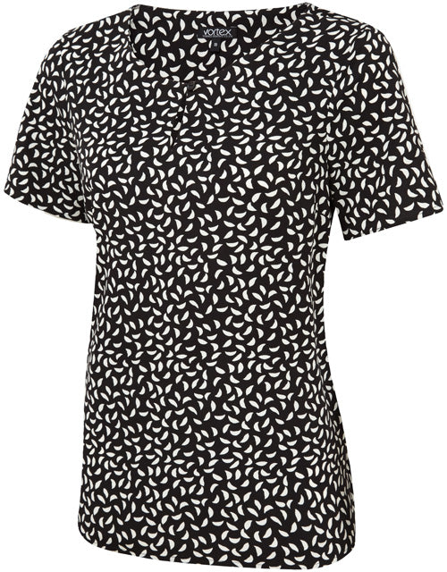 Hattie Button Neck Printed Shell