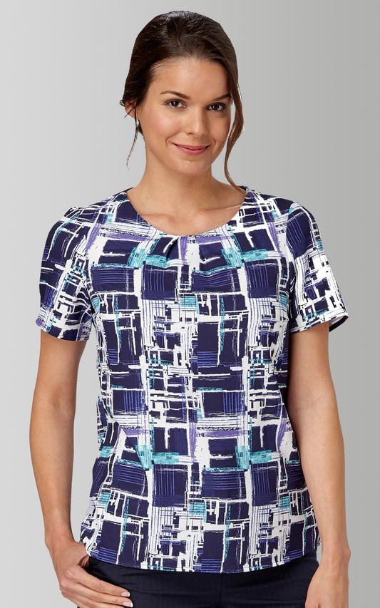 Penny Tuck Neck Short Sleeve Top