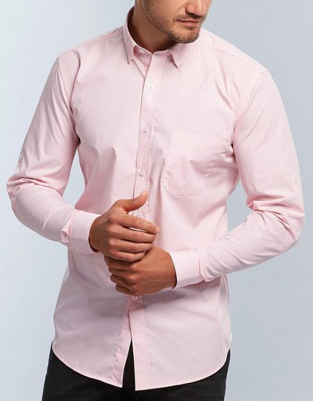 Gingham Check Mens Long Sleeve Hospitality Shirt 1637HL