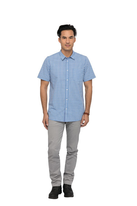 Mens Gingham Dress Shirt SHC01