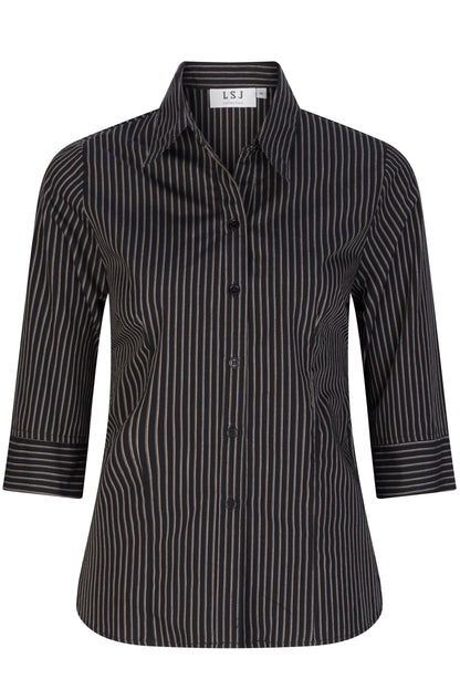 Ladies Shadow Stripe Semi fitted 3/4 Sleeve Shirt - 2172-SS