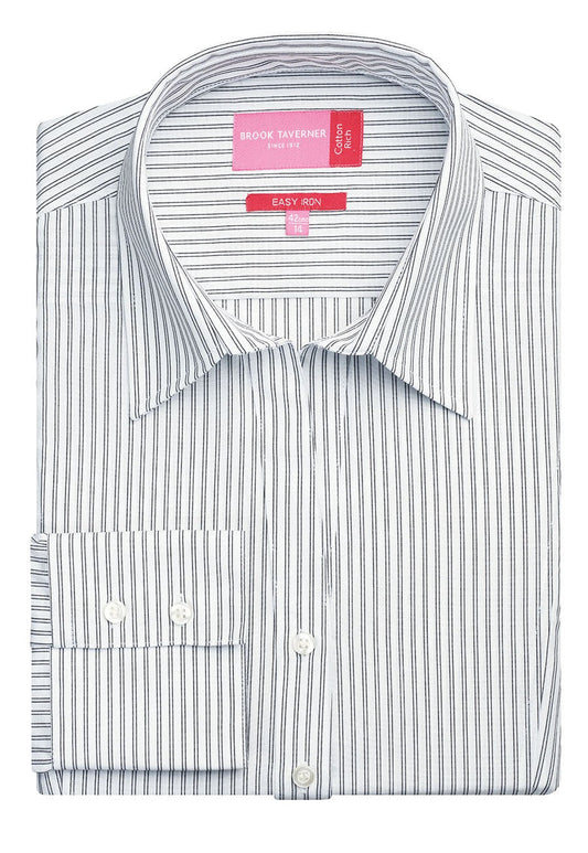 Perano Ladies Semi Fitted Single Cuff L/S Blouse - 2215