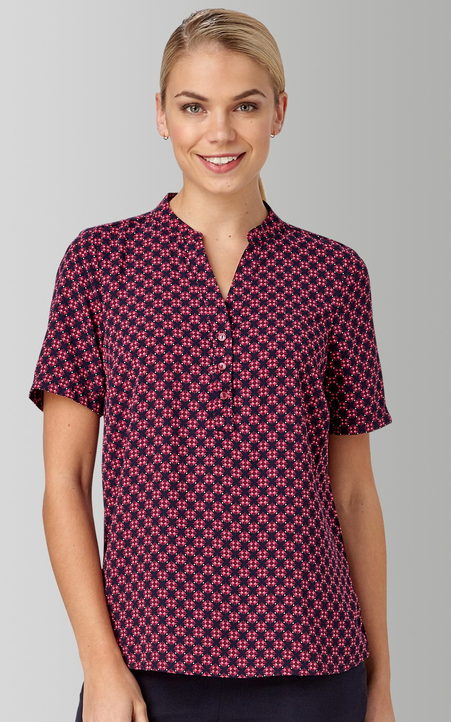 Bonnie 3 Button Neck Short Sleeve Top