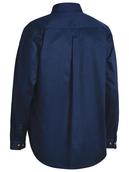 Closed Front Cotton Long Sleeve Drill Shirt - BSC6433