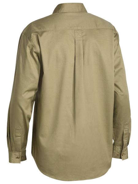 Closed Front Cotton Long Sleeve Drill Shirt - BSC6433