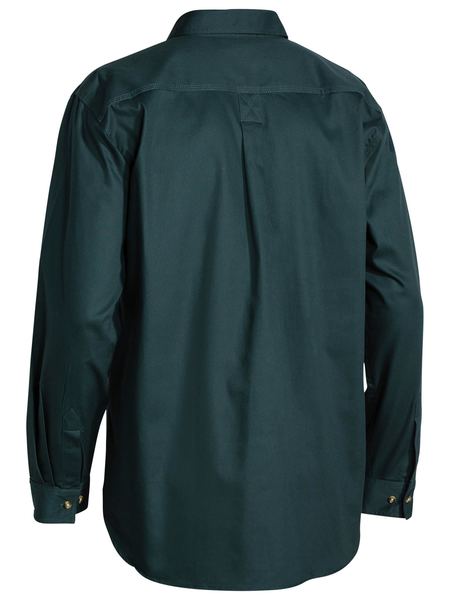 Closed Front Cotton Long Sleeve Drill Shirt - BSC6433