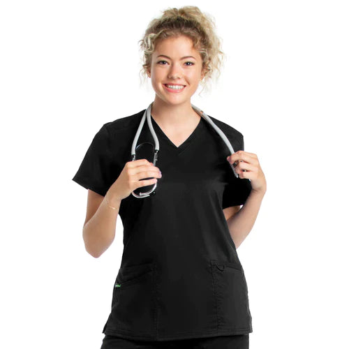 Ladies 3 Pocket V Neck Top - 4160
