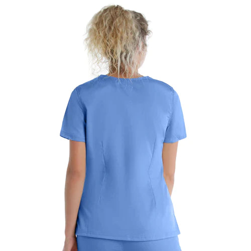 Ladies 3 Pocket Mock Wrap Top - 4161