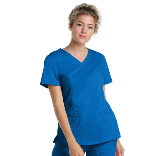 Ladies 3 Pocket Mock Wrap Top - 4161
