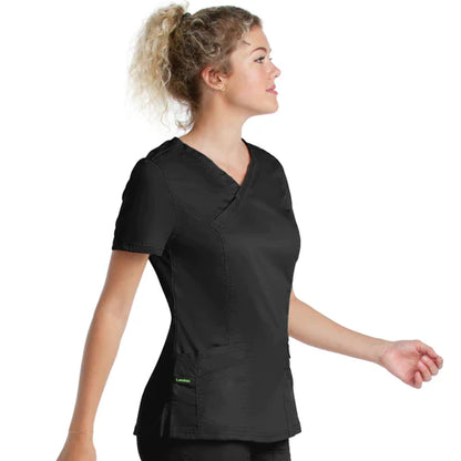 Ladies 3 Pocket Mock Wrap Top - 4161