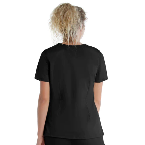 Ladies 3 Pocket Mock Wrap Top - 4161