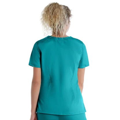 Ladies 3 Pocket Mock Wrap Top - 4161
