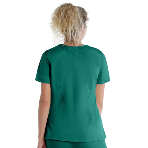 Ladies 3 Pocket Mock Wrap Top - 4161