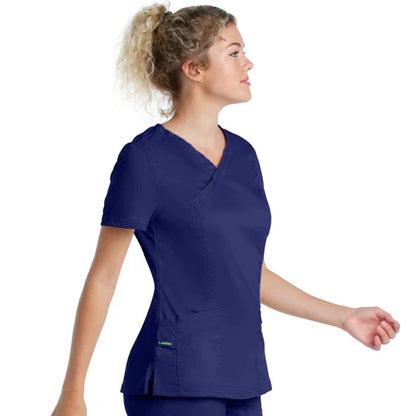 Ladies 3 Pocket Mock Wrap Top - 4161