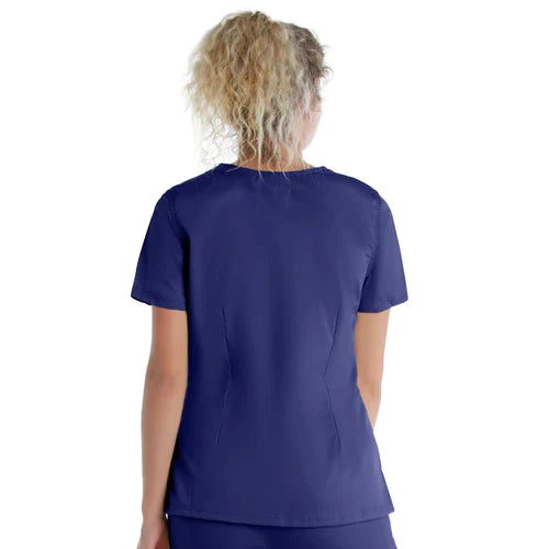 Ladies 3 Pocket Mock Wrap Top - 4161