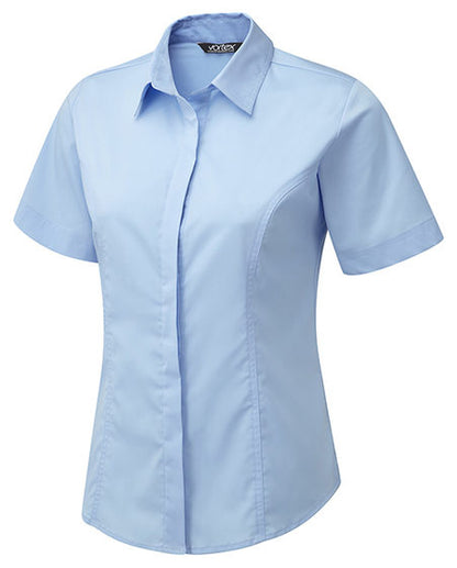 Zoe Concealed Front Stretch Blouse Short Sleeve
